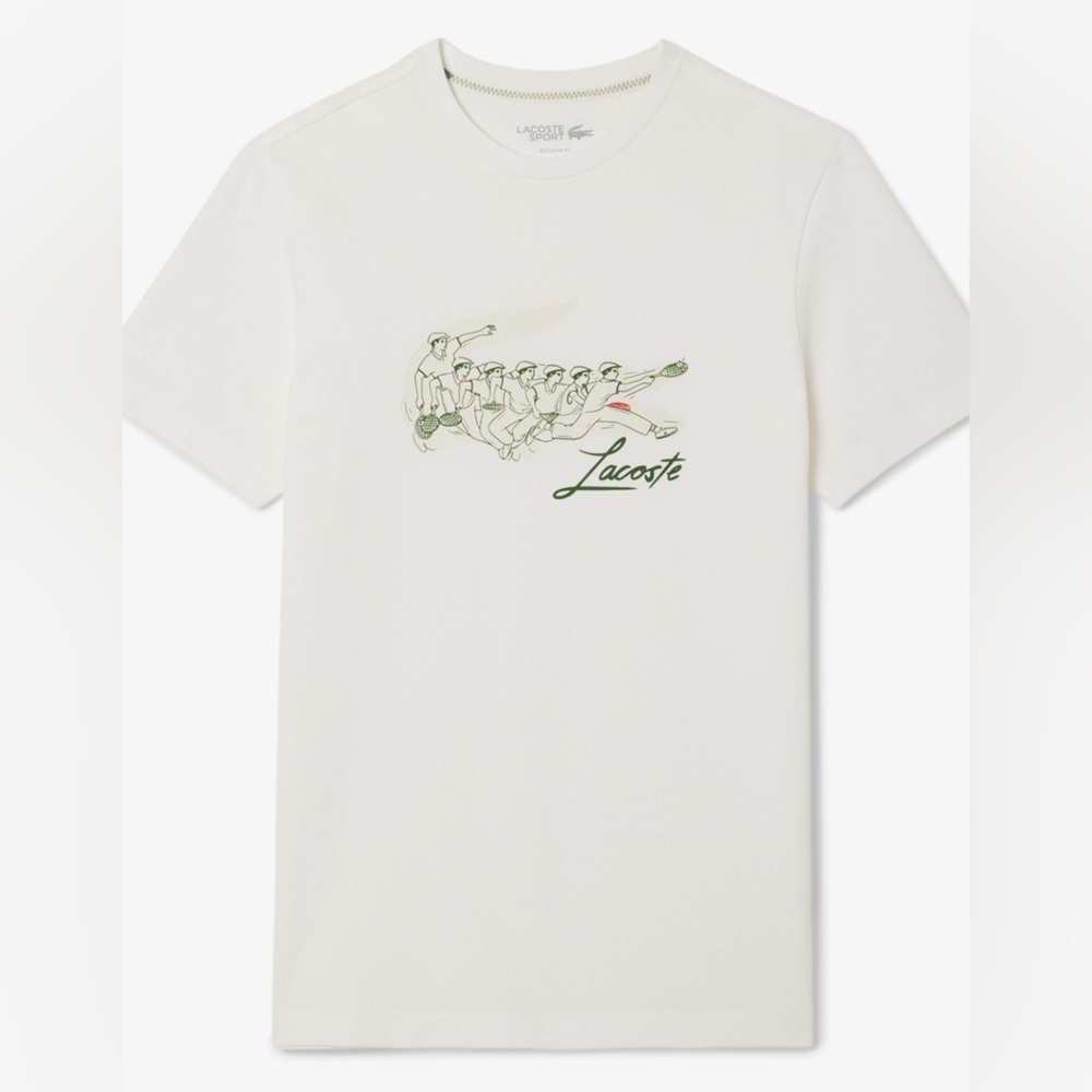 Lacoste Sport White Tee with Graphic Design